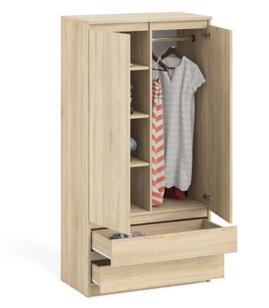 Шкаф два ящика и две дверки МШ 900.1 дуб сонома