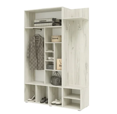 Прихожая Стелла графит/дуб крафт белый