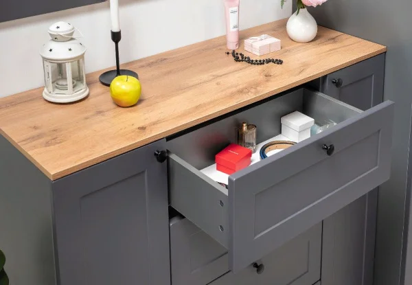 Комод Остин 16.221 серый графит/дуб крафт золотой Комод Остин 16.221 серый графит/дуб крафт золотой