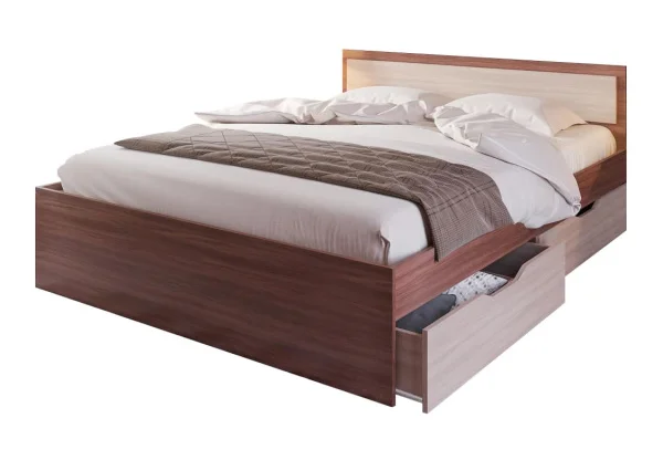 Кровать Гармония с ящиками шимо темный/шимо светлый Кровать Гармония с ящиками шимо темный/шимо светлый