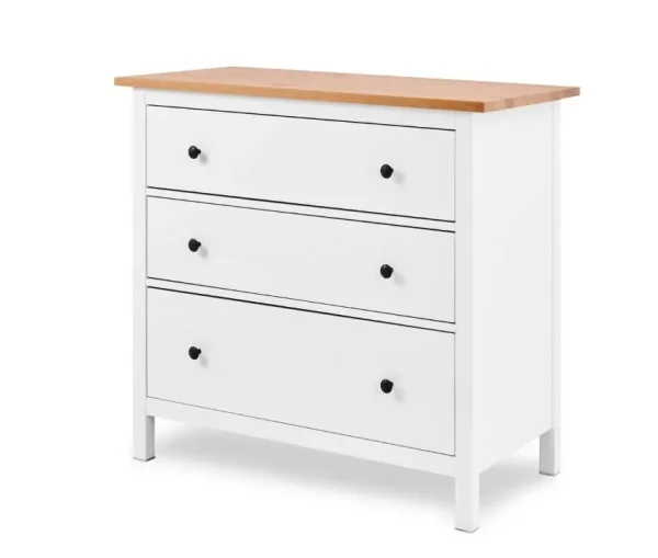 Комод 3 ящика Кымор белый/светло-коричневый Комод 3 ящика Кымор белый/светло-коричневый