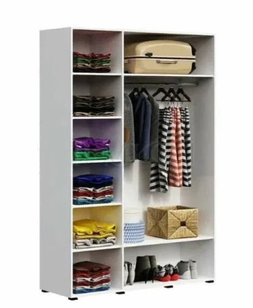 Шкаф 3-х створчатый Оливия белый/белый глянец