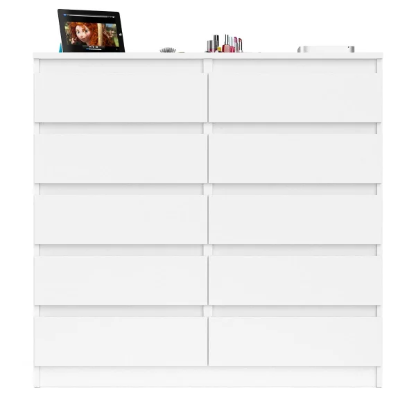 Комод десять выдвижных ящиков МК 1200.10 белый Комод десять выдвижных ящиков МК 1200.10 белый