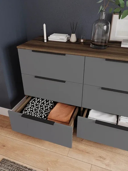 Комод Роза 1300 орех франклин/графит скин ройс Комод Роза 1300 орех франклин/графит скин ройс