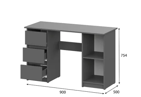 Стол письменный Денвер 1,2 графит серый