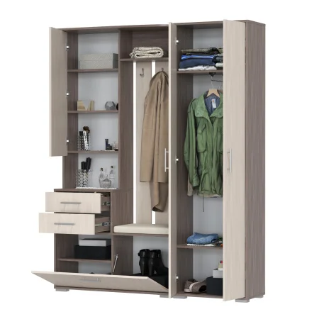 Модульная прихожая Домино бодега тёмный/бодега светлый