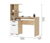Стол письменный Санса СТ-01 дуб сонома/белый