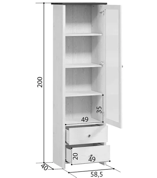 Витрина Порто REG1W2S джанни/сосна ларико Витрина Порто REG1W2S джанни/сосна ларико