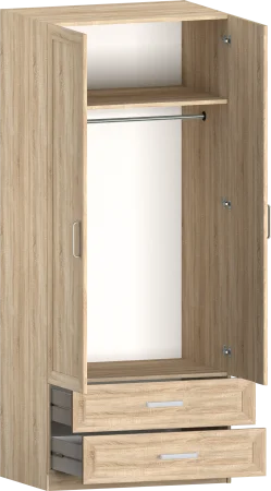 Шкаф 2-х дверный с ящиками Лотос 8.023 дуб сонома