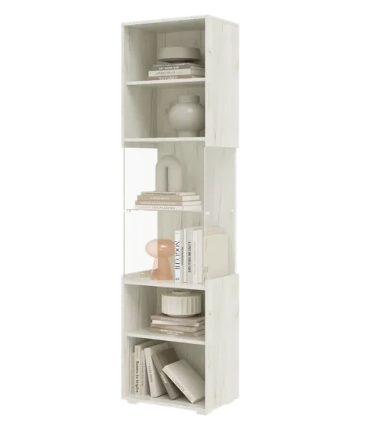 Пенал Алтея стекло дуб крафт белый Пенал Алтея стекло дуб крафт белый