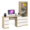 Комплект стол компьютерный МС-2 + Стеллаж МСТ 600.3 дуб сонома/белый