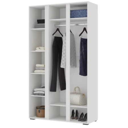 Шкаф 3-х створчатый с зеркалом Хелен ШК-02 белый