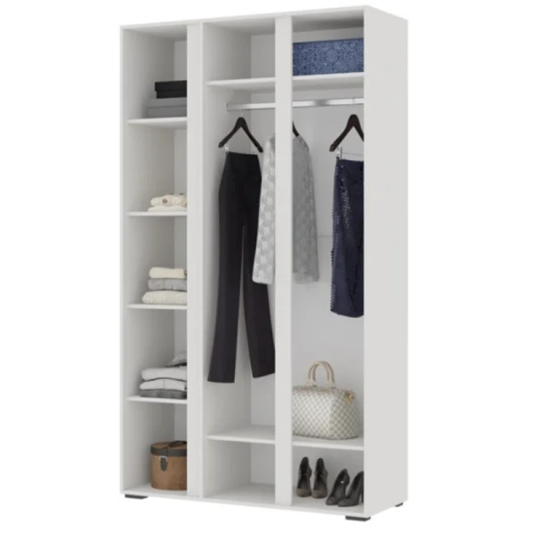 Шкаф 3-х створчатый с зеркалом Хелен ШК-02 белый