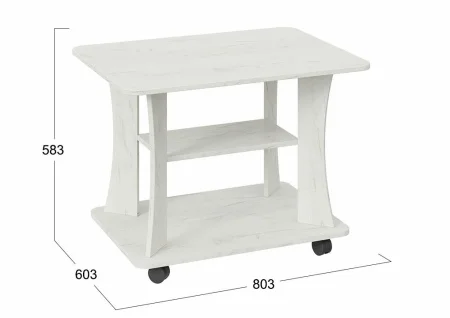 Стол журнальный тип 8 дуб крафт белый