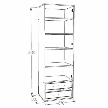 Шкаф для белья Омега-18 анкор темный/анкор светлый