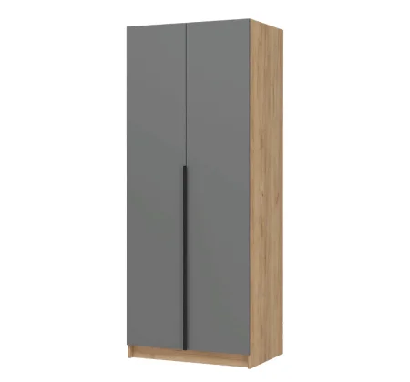 Шкаф 2-х створчатый Лион ШК-01 дуб крафт/графит серый