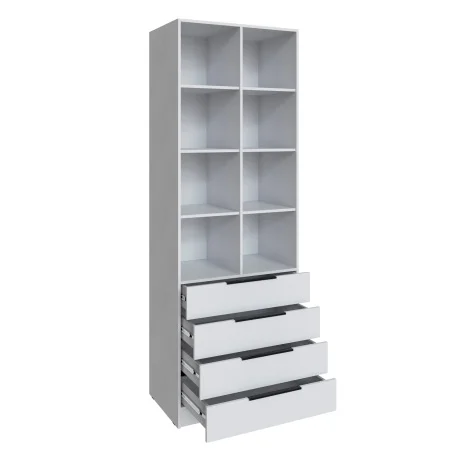 Стеллаж Мадрид 0,8 с 4 ящиками белый