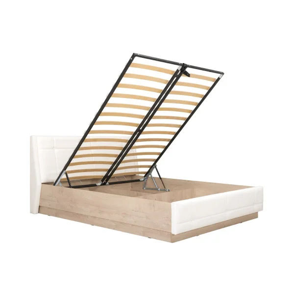 Кровать Муссон 11.28 с подъемным механизмом белый/дуб эндгрейн элегантный Кровать Муссон 11.28 с подъемным механизмом белый/дуб эндгрейн элегантный