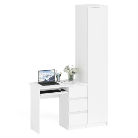 Комплект Мори Стол компьютерный МС-6 правый + Пенал МШ 400.1 белый