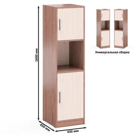 Пенал с нишей СК-9 ясень шимо темный/ясень шимо светлый