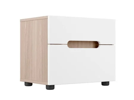 Тумба прикроватная Палермо-3 ТМ-023 ясень шимо светлый/белый глянец Тумба прикроватная Палермо-3 ТМ-023 ясень шимо светлый/белый глянец