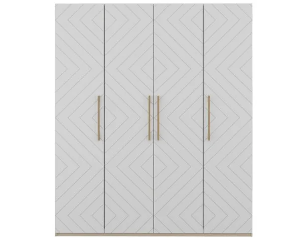 Шкаф 4-х створчатый Копенгаген дуб сонома/белый матовый