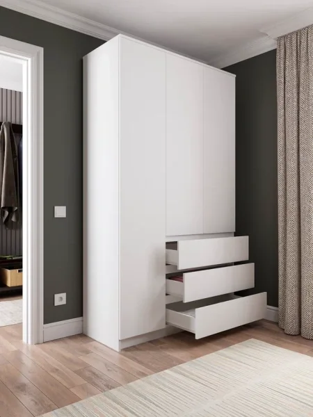 Шкаф трехдверный Мори МШ 1200.1 белый