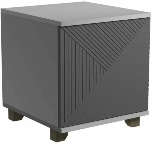 Тумба прикроватная со створкой Копенгаген белый/серый графит Тумба прикроватная со створкой Копенгаген белый/серый графит