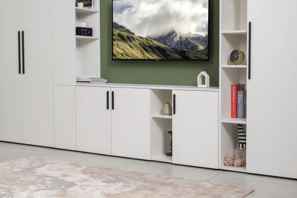 Тумба под ТВ Эйр 16.55 белый шагрень