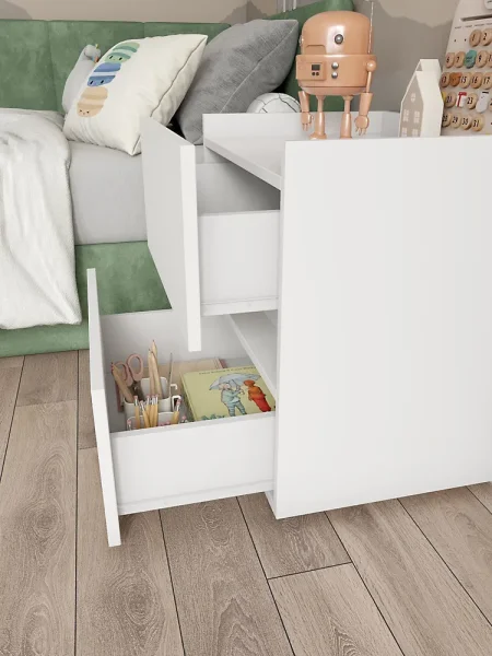 Тумба прикроватная с двумя ящиками 50 белый Тумба прикроватная с двумя ящиками 50 белый