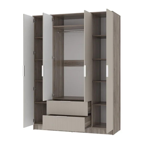 Шкаф 4-х створчатый Эмилия ШК-11 дуб смоки/айриш