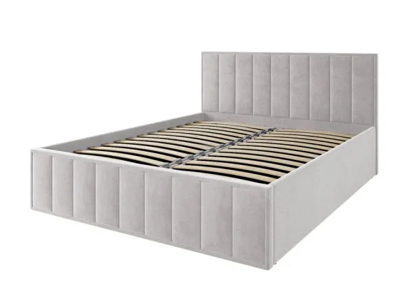 Кровать Лана 160х200 с подъемным механизмом, велюр бежевый софт Кровать Лана 160х200 с подъемным механизмом, велюр бежевый софт