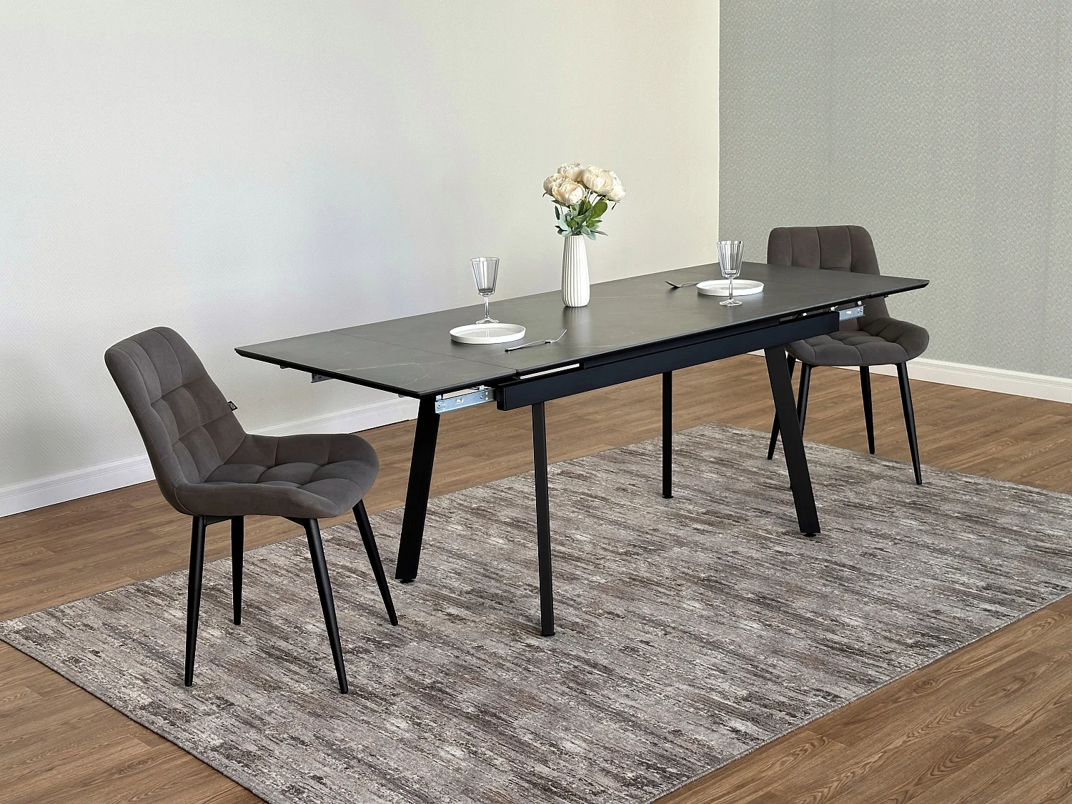 Стол керамический Герцог 1400х800х300 черный