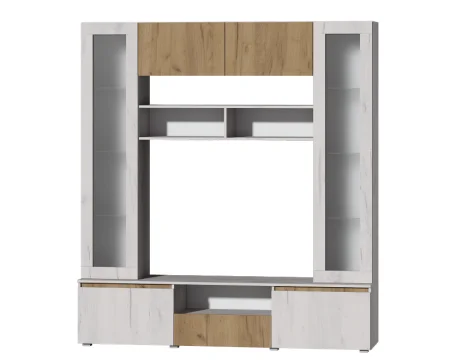 Центральная секция Лиана дуб крафт белый/дуб крафт золотой