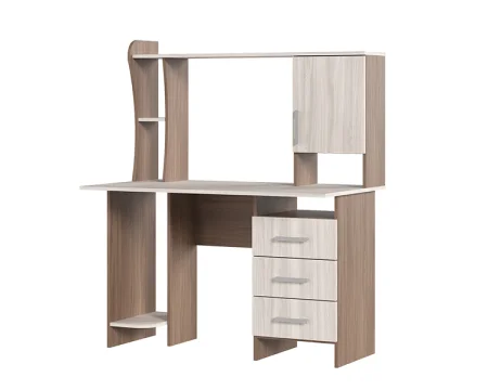 Стол компьютерный №5 ясень шимо темный/ясень шимо светлый