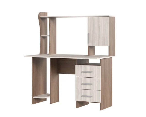 Стол компьютерный №5 ясень шимо темный/ясень шимо светлый