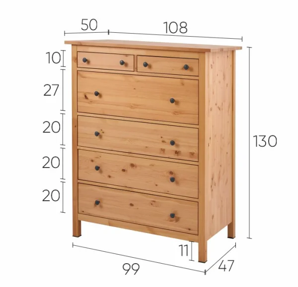 Комод 6 ящиков Кымор светло-коричневый Комод 6 ящиков Кымор светло-коричневый