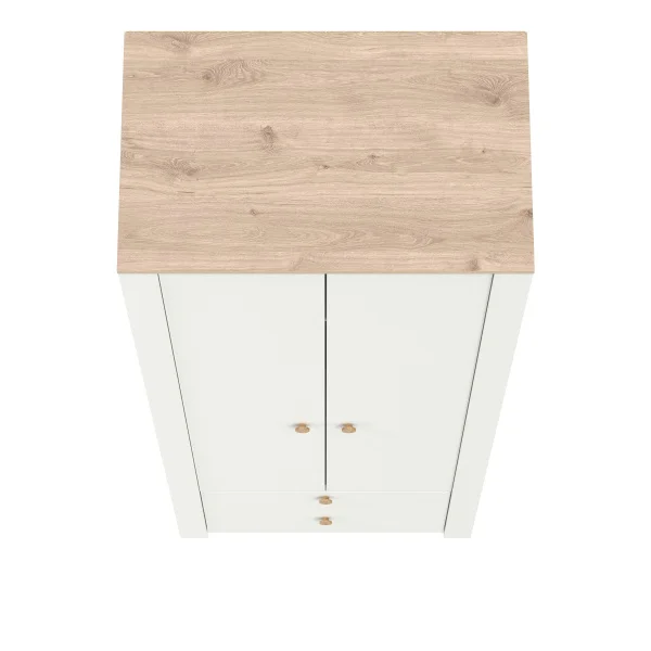 Шкаф для одежды с ящиками Джастин 13.339 белый шагрень/дуб белый