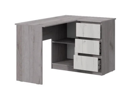 Стол угловой Соната дуб крафт серый/дуб крафт белый
