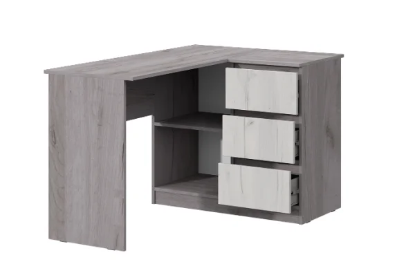 Стол угловой Соната дуб крафт серый/дуб крафт белый