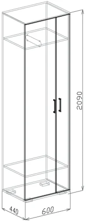 Шкаф Лидер №1 венге/рельеф пастель