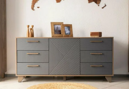 Комод Копенгаген дуб самдал/серый графит Комод Копенгаген дуб самдал/серый графит