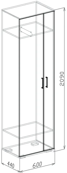 Шкаф Лидер №1 венге/рельеф пастель