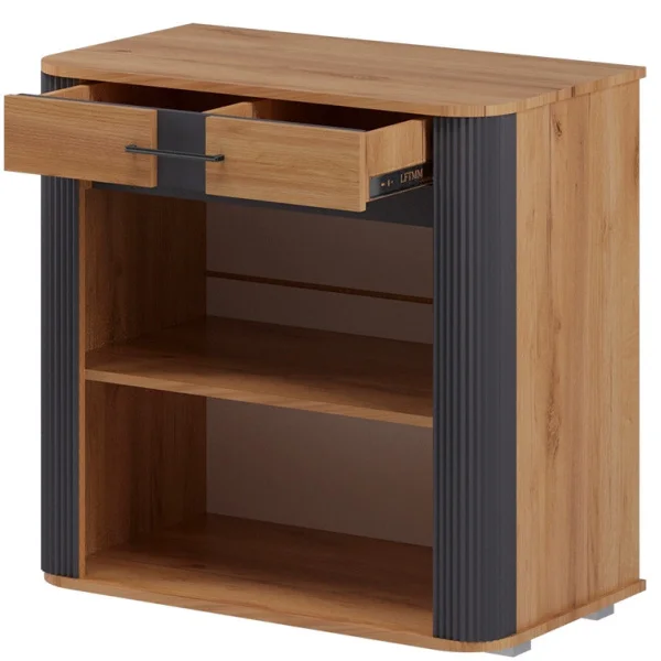 Комод №1 с дверцами и полками Ольга-2 дуб золотистый/антрацит Комод №1 с дверцами и полками Ольга-2 дуб золотистый/антрацит