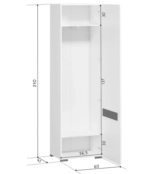 Шкаф Ацтека SZF1D/21/6 белый глянец