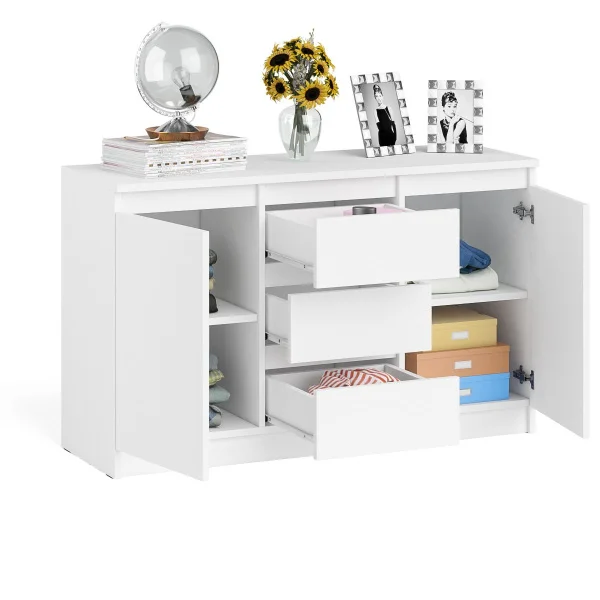 Комод-тумба три ящика и две дверки МК 1200.3 белый Комод-тумба три ящика и две дверки МК 1200.3 белый