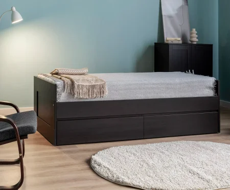 Кровать раздвижная с ящиками Сириус 90х200 венге