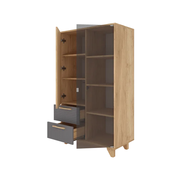 Шкаф-витрина Ньерд дуб вотан/черника