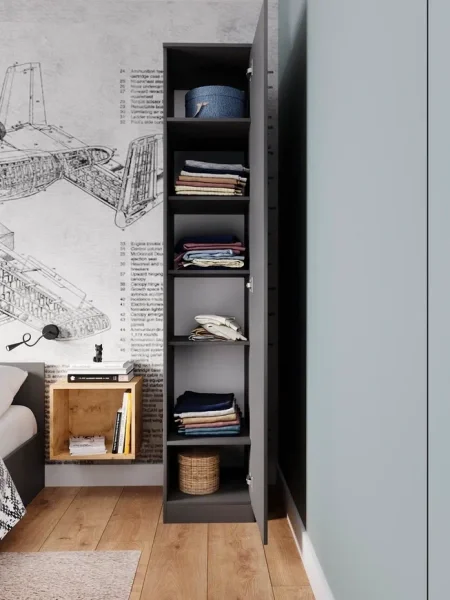 Шкаф Мори МШ 400.1 графит (с полками)