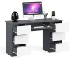 Компьютерный стол с двумя тумбами МС-2 графит/белый